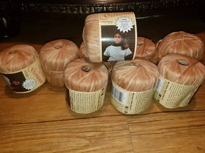 Lot Of 9 New Primavera Giovanni Ribbon Yarn 370 Tan  100% Cotton 7oz Tot💗 - Image 1 of 4