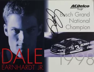 Dale Earnhardt Jr NASCAR Driver Signed 8x10 Photo 1998 Fan Card Autographed PSA - Picture 1 of 6