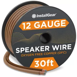 12 Gauge Speaker Wire - 30Ft Brown 12 AWG - Deoxidized Copper True Spec Soft Tou - Picture 1 of 12