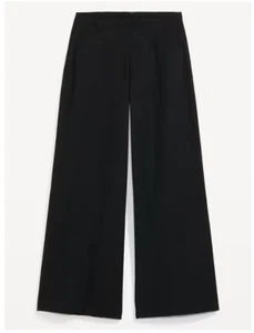 Old Navy Womens High-Waisted Pull-On Pixie Super Wide-Leg Pants Black Size L NWT - Picture 1 of 8