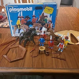 Vintage Playmobil System Indianer Deluxe Set 1102 Karton SCHAPER 1980’er unvollständig - Bild 1 von 14