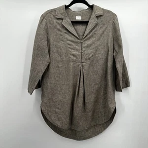 Poetry Tunic Top Womens 8 Beige Linen Boxy Minimalist Neutral Lagenlook Coastal - Picture 1 of 11