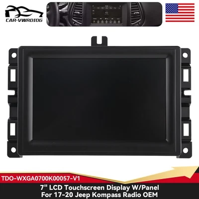 For 2017-2020 Jeep Compass Radio Navigation Replace 7" LCD Touch Screen w/ Frame Foto 1 de 4