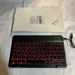 HUOBAO Bluetooth Keyboard,7-Color Backlit Multi-Device Wireless Small Portable - Picture 1 of 15