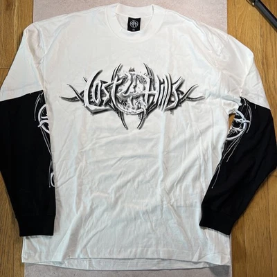 Lost Hills Long Sleeve Men’s XL Oversized T Shirt Blk N Wht. NWOT - Image 1 of 4