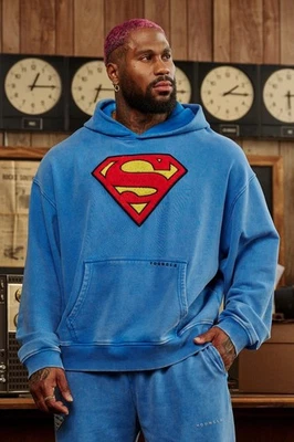 YOUNGLA (SOLD OUT) - 5079 - SUPERMAN LEGACY HOODIES - BLUE WASH - MEDIUM - Image 1 of 4