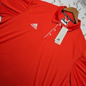 Adidas AEROREADY Polo Uomo 2XL Rosso Golf Allenamento Atletico Top - Foto 1 di 17