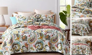 Cotton Bedspread Quilt Sets, 3 Pieces Reversible Comforter Coverlet - Picture 1 of 7