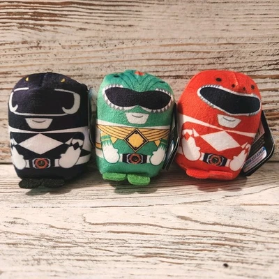 3 Power Rangers Podpals Plush Toys Set Red Ranger Green Ranger Black Ranger Toy - Image 1 of 4