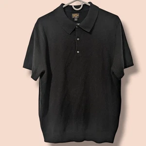 J. Crew Men's Black 100% Cashmere Lightweight Short Sleeve Knit Sweater Polo LG - Picture 1 of 11