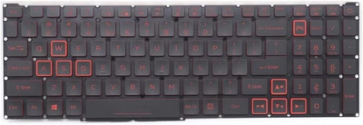Teclado de repuesto para Acer Nitro 5 y Predator Helios 300, retroiluminado rojo EE. UU. Foto 1 de 2