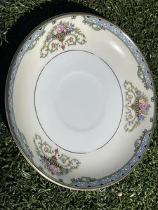 Vintage Noritake Handpainted Floral Saucer – 5.5” Japan Morimura M Mark Gold Tri - Picture 1 of 3