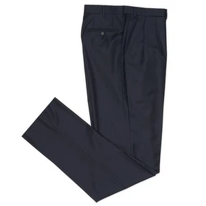 VANNUCCI MILANO Handmade Blue Wool Dress Pants EU 56 NEW US 40 - Picture 1 of 4