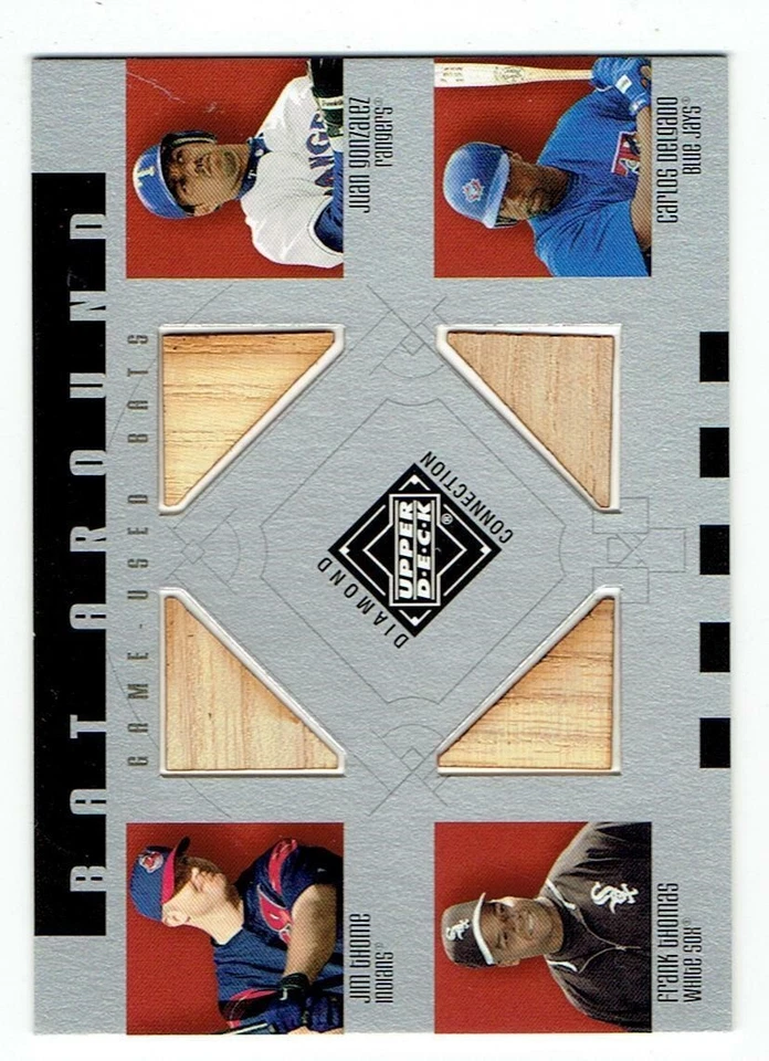Thome, Gonzalez, Thomas, Delgado 2002 Upper Deck Diamond Connection Bat Card - Image 1 of 1