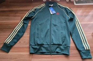 NWT Adidas Originals Adicolor SST Track Jacket Coat Shirt Mens S Green Yellow - Picture 1 of 12