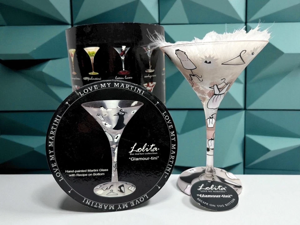 Lolita Glamour-tini Martini Glass 7 Oz. Hand Painted