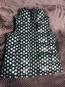 Gap Kids Vest Girls Size XS(4-5) Fleeced Lined Puff Zipper Pocket Polkadot. - Picture 1 of 7