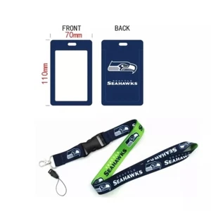 Seattle Seahawks SCHLÜSSELBAND und Ausweisschild Halter NEU Fußball Fan Dekor - Bild 1 von 2
