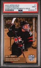 2023 Upper Deck Game Dated Moments Connor Bedard #1 Gold PSA 9
