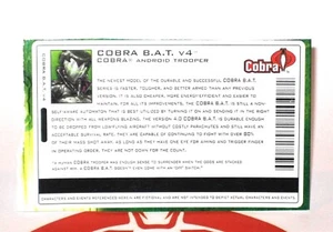GI Joe FILE CARD Cobra BAT v4 Modern FILECARD #0501 - Picture 1 of 1