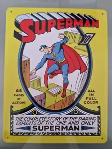 Superman DC Comics Collectable Embossed Tin Plate Plaque 20x26.5cm - New - Picture 1 of 1
