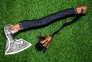 Hacha de batalla barbuda, regalo de Navidad para hombres, hacha vikinga hecha a mano personalizada, - Imagen 1 de 10