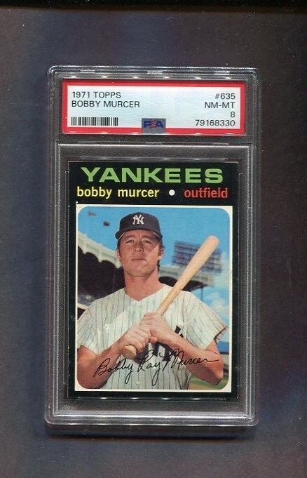 1971 TOPPS BASEBALL-#635 BOBBY MURCER  PSA 8 (NEWLY GRADED)(TOUGH)
