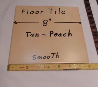 1 pc.  *Tostado-Marrón-Melocotón* Azulejo de piso de cerámica/porcelana 8" X 8" acabado liso Foto 1 de 4