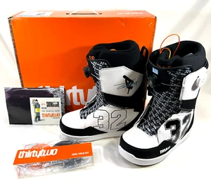 Botas de snowboard ThirtyTwo Lashed Double BOA Powell blancas/negras para hombre talla 10 - Imagen 1 de 10