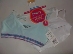 GIRLS - (2) BRAS - 1 WHITE / 1 MINT MULTI - SIZE SMALL     (AC-27-389) - Picture 1 of 3