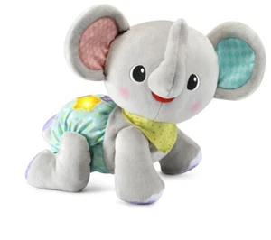 VTech Explore And Crawl Elephant Plush Baby Toy Gray Unisex Learning - Picture 1 of 5