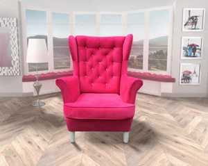 Ohrensessel Sessel Polstersessel Skandinavisch Gewebe Viele Farben Kristallen 14 - Bild 1 von 9