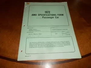 1972 DODGE CHARGER & CORONET AMA SPECS / 40 p. MANUAL / '72 BROCHURE - Foto 1 di 4