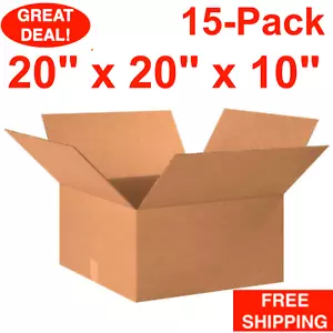 15er-Pack 20 Zoll x 20 Zoll x 10 Zoll Karton Wellpappe Versandkartons Umzugskarton Konvolut - Bild 1 von 24