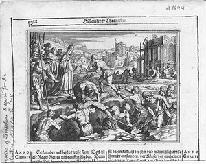 Antique map, Discovery of Holy Cross 326 AD. - Picture 1 of 1