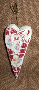Primative corazón hecho a mano con mosaico chino envío rápido - Imagen 1 de 3