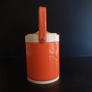 Eimer Eiswürfel Bakelit Popeline Orange Weiß Art Déco Design 1930 1950 N4256 - Imagen 1 de 12