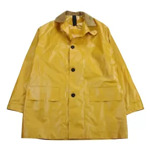 Margaret Howell Coat Womens L Ochre MHL PVC Oversized Mac Long Jacket BNWT - Picture 1 of 9