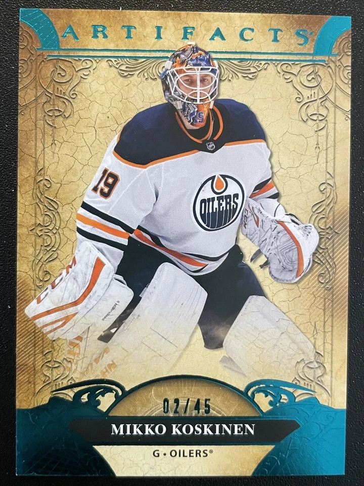20/21 2020 UD ARTIFACTS MIKKO KOSKINEN #4 BASE AQUA PARALLEL /45 EDMONTON OILERS - Image 1 of 1