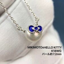 Sanrio Mikimoto Necklace Ribbon Hello Kitty Collaboration Akoya Pearl K18WG