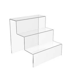 3 Step Display Stand Counter Retail Riser Acrylic Nail Polish Jewellery Plinth - Picture 1 of 8