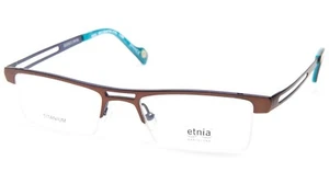 NEW Etnia Barcelona QUEBEC-BR/BL BROWN/BLUE EYEGLASSES 50-18-140 B27mm SPAIN - Picture 1 of 12