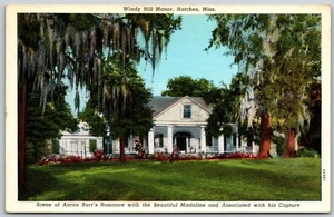 Postal Mississippi Natchez MS Windy Hill Manor Aaron Burr Madaline Mansion - Imagen 1 de 2