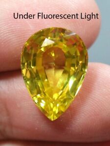 14.45 Ct 17.61x12.71 MM Pear Yellow Sapphire Lab Created Corundum VDO Y9293