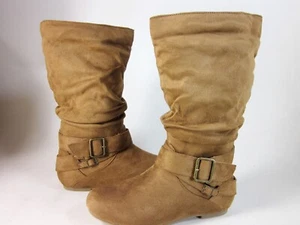 JOURNEE COLLECTION WOMEN'S CHELY-6 SLOUCH BOOTS,CHESTNUT,US SIZE 8 MEDIUM,NEW - Picture 1 of 8