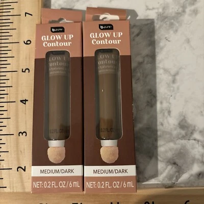 b.Pure Glow Up Contour Medium Dark Charlotte Viral Dupe Hyaluronic Vit E Makeup - Image 1 of 3