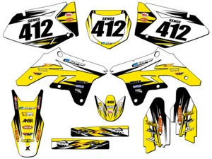 2007-2009 RMZ 250 VELOCITY Yellow Senge kit de gráficos compatible con Suzuki - Imagen 1 de 10