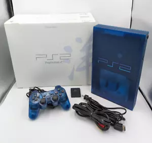 PS2 PlayStation 2 Console Ocean Blue SCPH-37000 Boxed Japanese Tested - Bild 1 von 21