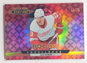 2021-22 UD Stature Rookie Excellence Red Lucas Raymond /75 Detroit Red Wings - Picture 1 of 2