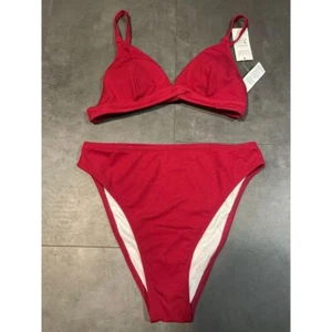 Burgundy two piece swim wear size medium A-50 - Picture 1 of 3